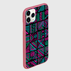 Чехол iPhone 11 Pro матовый Африканский узорчатый орнамент, цвет: 3D-малиновый — фото 2