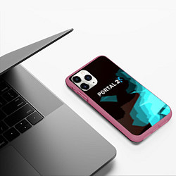 Чехол iPhone 11 Pro матовый Portal abstraction game valve, цвет: 3D-малиновый — фото 2