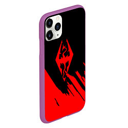 Чехол iPhone 11 Pro матовый The elder scrolls красные штрихи, цвет: 3D-фиолетовый — фото 2