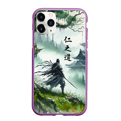 Чехол iPhone 11 Pro матовый Samurai - ghost of Tsushima, цвет: 3D-фиолетовый