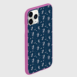 Чехол iPhone 11 Pro матовый Космонавты в открытом космосе, цвет: 3D-фиолетовый — фото 2