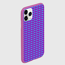 Чехол iPhone 11 Pro матовый Паттерн кругов и ромбов, цвет: 3D-фиолетовый — фото 2