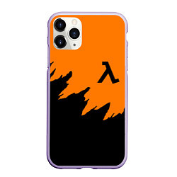 Чехол iPhone 11 Pro матовый Half life чёрно оранжевый