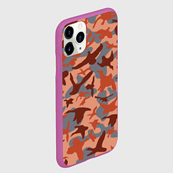 Чехол iPhone 11 Pro матовый Камуфляж птицы, цвет: 3D-фиолетовый — фото 2