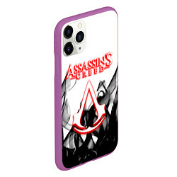 Чехол iPhone 11 Pro матовый Assassins Creed огненное лого гейм, цвет: 3D-фиолетовый — фото 2