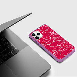 Чехол iPhone 11 Pro матовый Яркий абстрактный паттерн для спорта, цвет: 3D-фиолетовый — фото 2