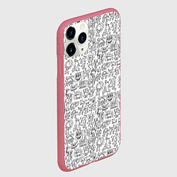 Чехол iPhone 11 Pro матовый Человечки и пришельцы, цвет: 3D-малиновый — фото 2