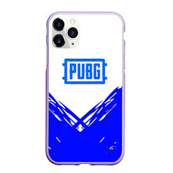 Чехол iPhone 11 Pro матовый PUBG синие краски, цвет: 3D-светло-сиреневый