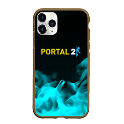 Чехол iPhone 11 Pro матовый Portal fire blue