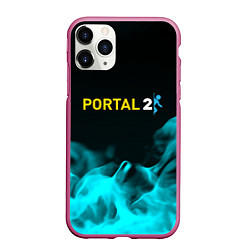 Чехол iPhone 11 Pro матовый Portal fire blue, цвет: 3D-малиновый