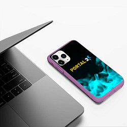 Чехол iPhone 11 Pro матовый Portal fire blue, цвет: 3D-фиолетовый — фото 2