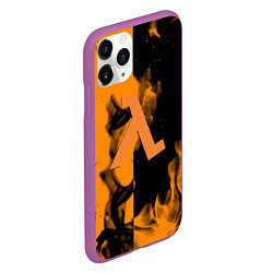 Чехол iPhone 11 Pro матовый Half life fire orange, цвет: 3D-фиолетовый — фото 2