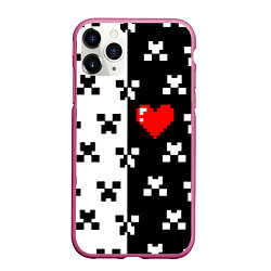 Чехол iPhone 11 Pro матовый Minecraft pattern love