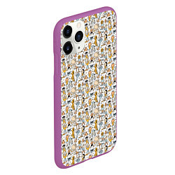 Чехол iPhone 11 Pro матовый Человечки и монстры, цвет: 3D-фиолетовый — фото 2
