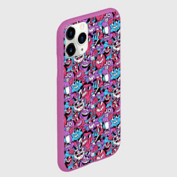 Чехол iPhone 11 Pro матовый Смеющиеся монстры, цвет: 3D-фиолетовый — фото 2