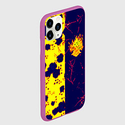 Чехол iPhone 11 Pro матовый Cyberpunk лого текстура, цвет: 3D-фиолетовый — фото 2
