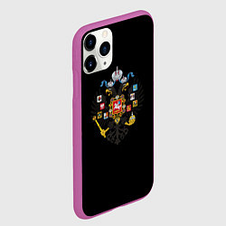 Чехол iPhone 11 Pro матовый Имперский герб России, цвет: 3D-фиолетовый — фото 2