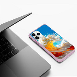 Чехол iPhone 11 Pro матовый Море пива - большая волна, цвет: 3D-розовый — фото 2