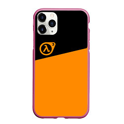 Чехол iPhone 11 Pro матовый Half life orange game, цвет: 3D-малиновый