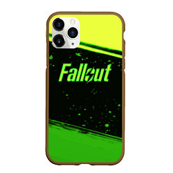 Чехол iPhone 11 Pro матовый Fallout toxic line, цвет: 3D-коричневый