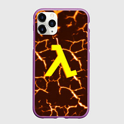Чехол iPhone 11 Pro матовый Half life разломы блэк меса, цвет: 3D-фиолетовый