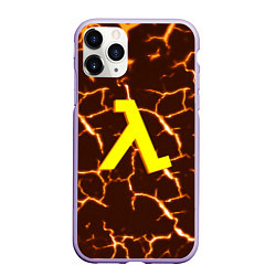 Чехол iPhone 11 Pro матовый Half life разломы блэк меса, цвет: 3D-светло-сиреневый