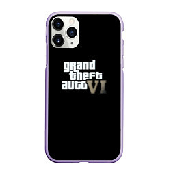 Чехол iPhone 11 Pro матовый GTA 6 game, цвет: 3D-светло-сиреневый