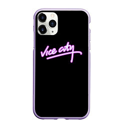 Чехол iPhone 11 Pro матовый Vice city logo neon