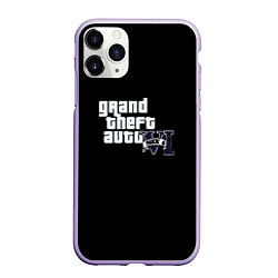 Чехол iPhone 11 Pro матовый GTA 6 logo vice city, цвет: 3D-светло-сиреневый