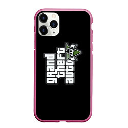 Чехол iPhone 11 Pro матовый GTA5 logo game rockstar, цвет: 3D-малиновый