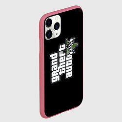 Чехол iPhone 11 Pro матовый GTA5 logo game rockstar, цвет: 3D-малиновый — фото 2