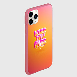 Чехол iPhone 11 Pro матовый Kiss my piss, bitch, цвет: 3D-малиновый — фото 2