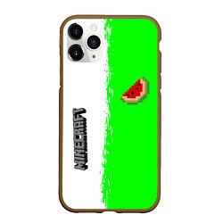 Чехол iPhone 11 Pro матовый Minecraft colors green game