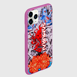 Чехол iPhone 11 Pro матовый Cyberpunk 2077 samurai tatoo, цвет: 3D-фиолетовый — фото 2