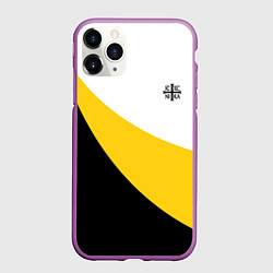 Чехол iPhone 11 Pro матовый За веру царя и святую триединую Русь Малая черная, цвет: 3D-фиолетовый