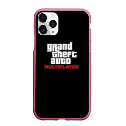 Чехол iPhone 11 Pro матовый GTA мультиплеер, цвет: 3D-малиновый