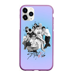 Чехол iPhone 11 Pro матовый Stray Kids family photo, цвет: 3D-фиолетовый