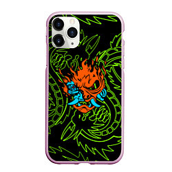 Чехол iPhone 11 Pro матовый Samurai dragon steel logo