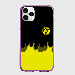 Чехол iPhone 11 Pro матовый Borussia fire fc, цвет: 3D-фиолетовый