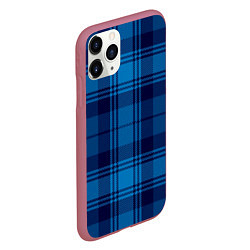 Чехол iPhone 11 Pro матовый Синяя клетка, цвет: 3D-малиновый — фото 2