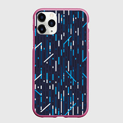 Чехол iPhone 11 Pro матовый Паттерн геометрическая абстракция, цвет: 3D-малиновый