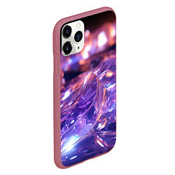 Чехол iPhone 11 Pro матовый Плавление абстрактных блестящих камней, цвет: 3D-малиновый — фото 2