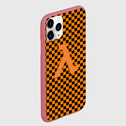 Чехол iPhone 11 Pro матовый Half life клетка оранжевая, цвет: 3D-малиновый — фото 2
