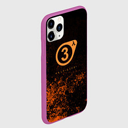 Чехол iPhone 11 Pro матовый Халф лайф брызги красок оранж, цвет: 3D-фиолетовый — фото 2