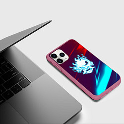 Чехол iPhone 11 Pro матовый Samurai geometry stripes neon, цвет: 3D-малиновый — фото 2
