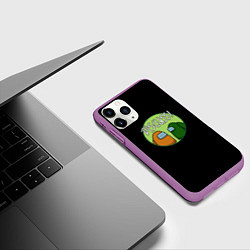 Чехол iPhone 11 Pro матовый Among us disquus, цвет: 3D-фиолетовый — фото 2