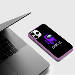 Чехол iPhone 11 Pro матовый Among us фиолетовый, цвет: 3D-фиолетовый — фото 2