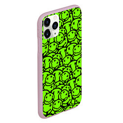 Чехол iPhone 11 Pro матовый Nirvana green logo smile, цвет: 3D-розовый — фото 2