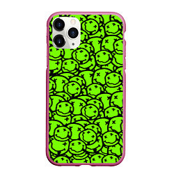 Чехол iPhone 11 Pro матовый Nirvana green logo smile