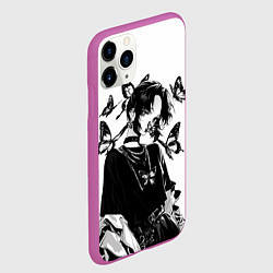 Чехол iPhone 11 Pro матовый Модная Шинобу Кочо с бабочками - Клинок рассекающи, цвет: 3D-фиолетовый — фото 2